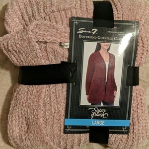 Plush boyfriend chenille cardigan